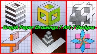 Graph Paper Art / Designs / illusions / Drawings for Beginners || Ashar 2M