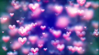 Two-hour relaxing screensaver with Valentine's day abstract background, flying hearts