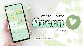 🌳 how make your phone cute aesthetic - kawaii pastel green theme (android phone theme)