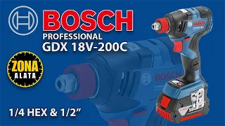 Bosch Professional GDX 18v-200c 2 u 1 Udarni Odvijač 1/4 Hex & 1/2" Recenzija - Test 4K