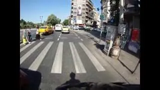 Daily bicycle commute to work in Bucharest traffic