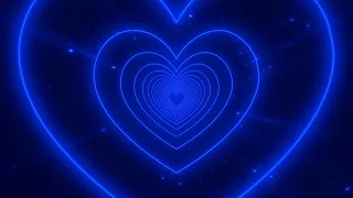 Neon Heart Tunnel💙Dark Blue Heart Background Loop 10 hours