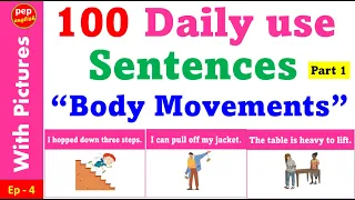 Daily use sentences in English | English sentences for daily use | Body movements sentence