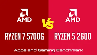 AMD Ryzen 7 5700G vs AMD Ryzen 5 2600 - Apps & Gaming Benchmark (RTX 3090)