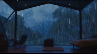 POWERFUL Rain and Thunder Sounds for the BEST Sleep and Meditation on a Super Peaceful MOUNTAIN Deck