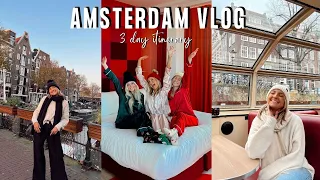 AMSTERDAM VLOG || canal boat ride, museums, good food & the cutest hotel (3 day itinerary)