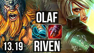 OLAF vs RIVEN (TOP) | 6/1/2, 500+ games, 900K mastery | NA Master | 13.19