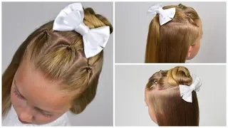 2 Easy 4-MINUTE Back to School hairstyles ★Half up half down★ Little girls hairstyles #84 #LGH