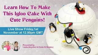 Learn How to make this Igloo cake with cute penguins