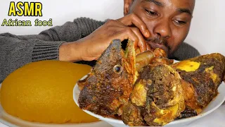 ASMR FISH HEAD WITH BANGA SOUP AND STARCH | EXTREME MUKBANG BEST SOCIAL EATING