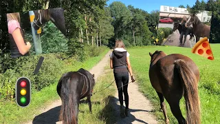 Lenny betätigt die Ampel 🚦// Wanderung mit kleiner Schwester ins Dorf // Eis und Pizza 🍦🍕