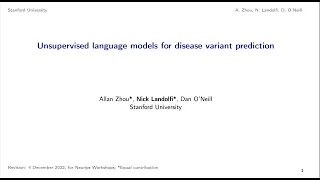 Unsupervised language models for disease variant prediction