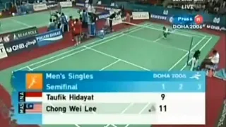 TAUFIK HIDAYAT Vs LEE CHONG WEI | ASIAN GAMES QATAR 2006