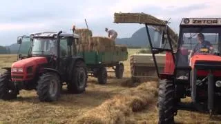 Lisování sena Zetor 8145+Same Dorado 86 + K 454