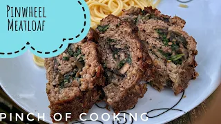 "Pinwheel" Meatloaf - With Mushroom and Spinach Filling - Gluten Free