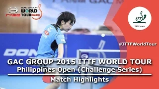 Philippines Open 2015 Highlights: SATO Hitomi vs PARK Seonghye (R 1)