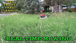 Real Time Mowing | FREE Overgrown Yard Makeover for this random Home owner