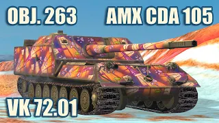 AMX CDA 105, Object 263 & VK 72.01 K • WoT Blitz Gameplay