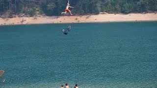 Biggest lake bike jump ever - Worthless Films