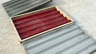 Creation of cement skirting tiles, from simple pine wood