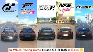 Nissan GT-R R35 Comparison - Gran Turismo 7, Forza Horizon 5, The Crew 2, NFS Heat, Project Cars 3