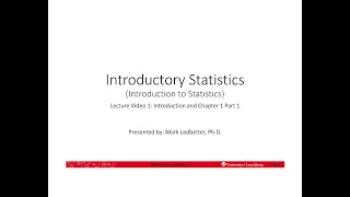 Introductory Statistics Lecture 1 Introduction and Chapter 1 Part 1