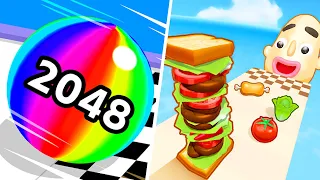 Ball Run 2048 | Sandwich Runner - All Level Gameplay Android,iOS - GIGA NEW APK UPDATE