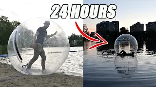 TRAPPED INSIDE A GIANT ZORB BALL FOR 24 HOURS!! *WATER CHALLENGE*