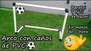 Como hacer Arco de futbol para niños / Caños tubos de plastico desague pvc facil barato red codos