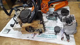 Как работает Stihl MS250 на китайской поршневой и китайском карбюраторе