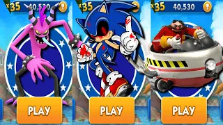 Sonic Dash - Sonic.exe vs All Bosses Zazz Eggman All Characters Unlocked Sonic EXE