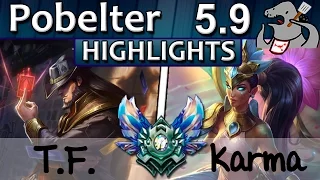 [Highlights] Pobelter - Twisted Fate vs Karma - Mid - Diamond S5 | 15
