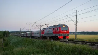 Russian railways: a passenger train on a freight railway branch