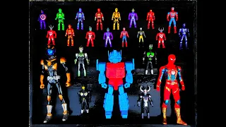 MENEMUKAN MAINAN SPIDERMAN  ULTRAMEN TRANSFORMERS HULK  IRON MAN DORAEMON POWERRANGER KAPTEN AMERIKA