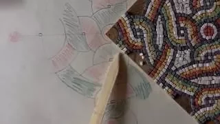 Using a drawing underneath a geometric mosaic