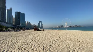 #Dubai #JBR Morning walk in Ritz-Carlton Dubai private beach 🏖️ on Jumeirah Beach Residence.
