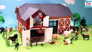 Schleich Farm World Red Barn Playset - Fun Farm Animals Toys For Kids