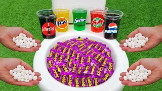 HOBBY Chocolate VS Mentos, Coca Cola Zero, Fanta, Pepsi, Fruko, Sprite and Mentos in the toilet