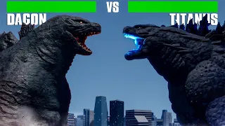 New Dagon Vs Titanus Godzilla With Healthbars - (Roblox) 🔷