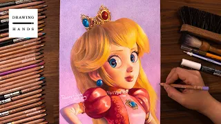 슈퍼 마리오 브라더스 - 피치 공주 그리기 (Drawing The Super Mario Bros_Princess Peach) [Drawing Hands]