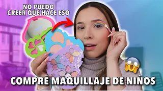 COMPRÉ MAQUILLAJE DE NIÑOS *es posible maquillarse con eso?* | Laura Mejia