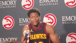 Hawks DeAndre Hunter at Atlanta NBA Media Day for 2023-2024 Season 10/2/2023