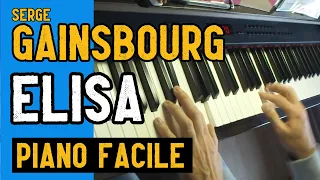 Serge Gainsbourg - Elisa - Piano cover facile (avec percussions)