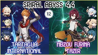 C0 Tartaglia International x Heizou Furina Tazer - Spiral Abyss 4.4 Full Star Clear Gameplay