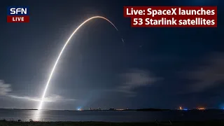 Watch a spectacular pre-dawn launch of a SpaceX Falcon 9 rocket with 53 Starlink satellites