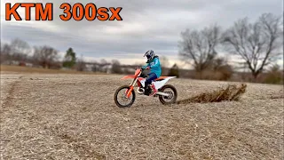 Tilling Field with Brand NEW KTM 300sx! (Pure 2 Stroke Sound)