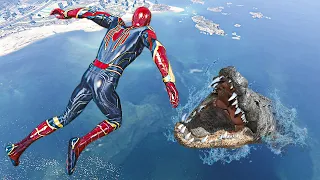 Spider-Man & Crocodile | Epic Ragdolls (GTA 5, Funny Moments) Ep.112