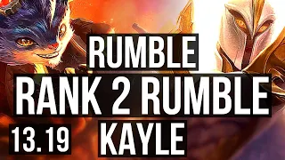 RUMBLE vs KAYLE (TOP) | Rank 2 Rumble, 10/1/5, 6 solo kills, Rank 25 | EUW Challenger | 13.19