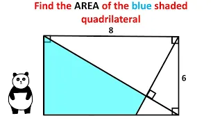 Find the Area of the Blue Shaded Quadrilateral. Geometry video.