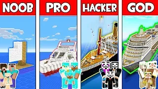 Minecraft - NOOB vs PRO vs HACKER vs GOD : FAMILY BOAT in Minecraft ! Animation